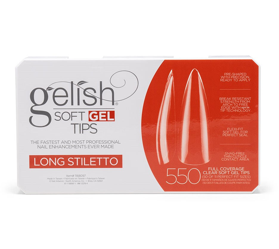 Gelish Soft Gel Tips Long Stiletto - Box of 550