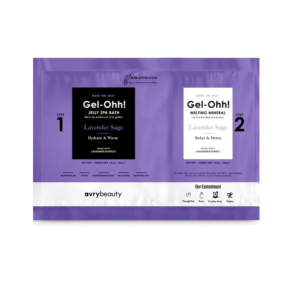 Avry Beauty Gel-Ohh! Jelly Spa 2-Step Soak & Scrub Pedi Bath - Lavender & Sage