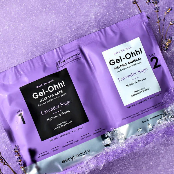 Avry Beauty Gel-Ohh! Jelly Spa 2-Step Soak & Scrub Pedi Bath - Lavender & Sage