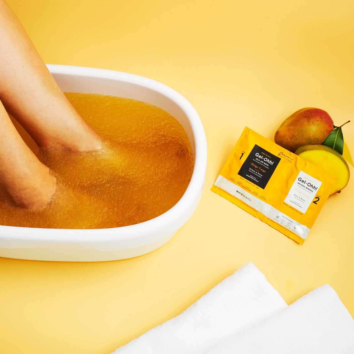 Avry Beauty Gel-Ohh! Jelly Spa 2-Step Soak & Scrub Pedi Bath - Mango