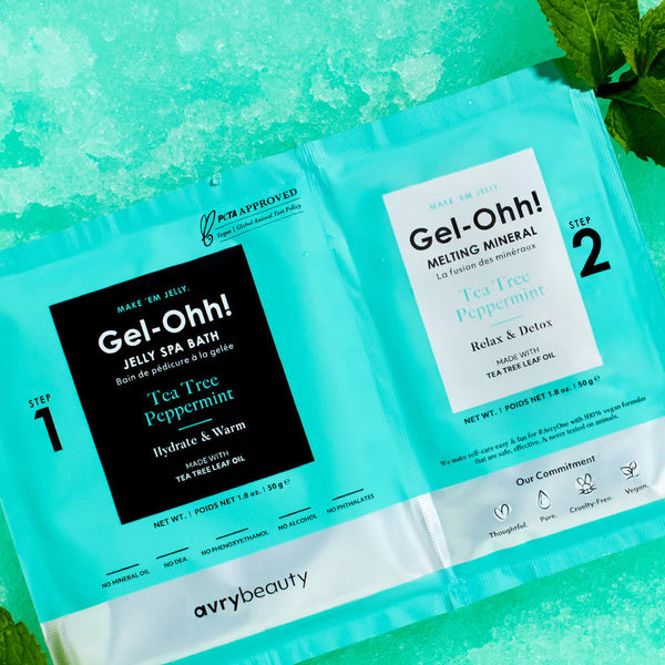 Avry Beauty Gel-Ohh! Jelly Spa 2-Step Soak & Scrub Pedi Bath - Tea Tree & Peppermint