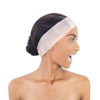 Barneys Lite Stretch Disposable Headbands with Velcro - White - 50 pieces