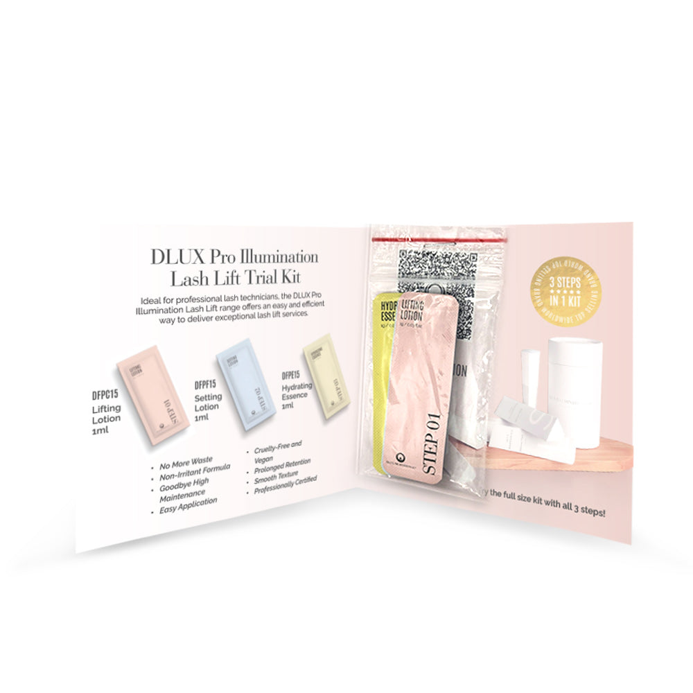 DLUX Pro Illumination Lash Lift Trial Kit Step 1, 2 & 3 - 1 Sachet each