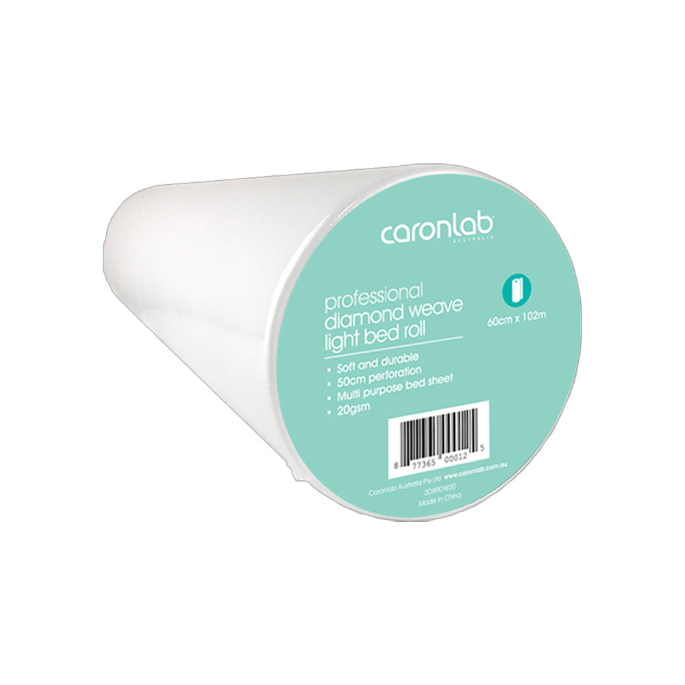 CaronLab Diamond Weave Light Disposable Bed Roll - 60cm x 100m - Perforated every 50cm