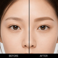 DLUX Pro Art Hybrid Lash and Brow Tint – Brown tint before and after