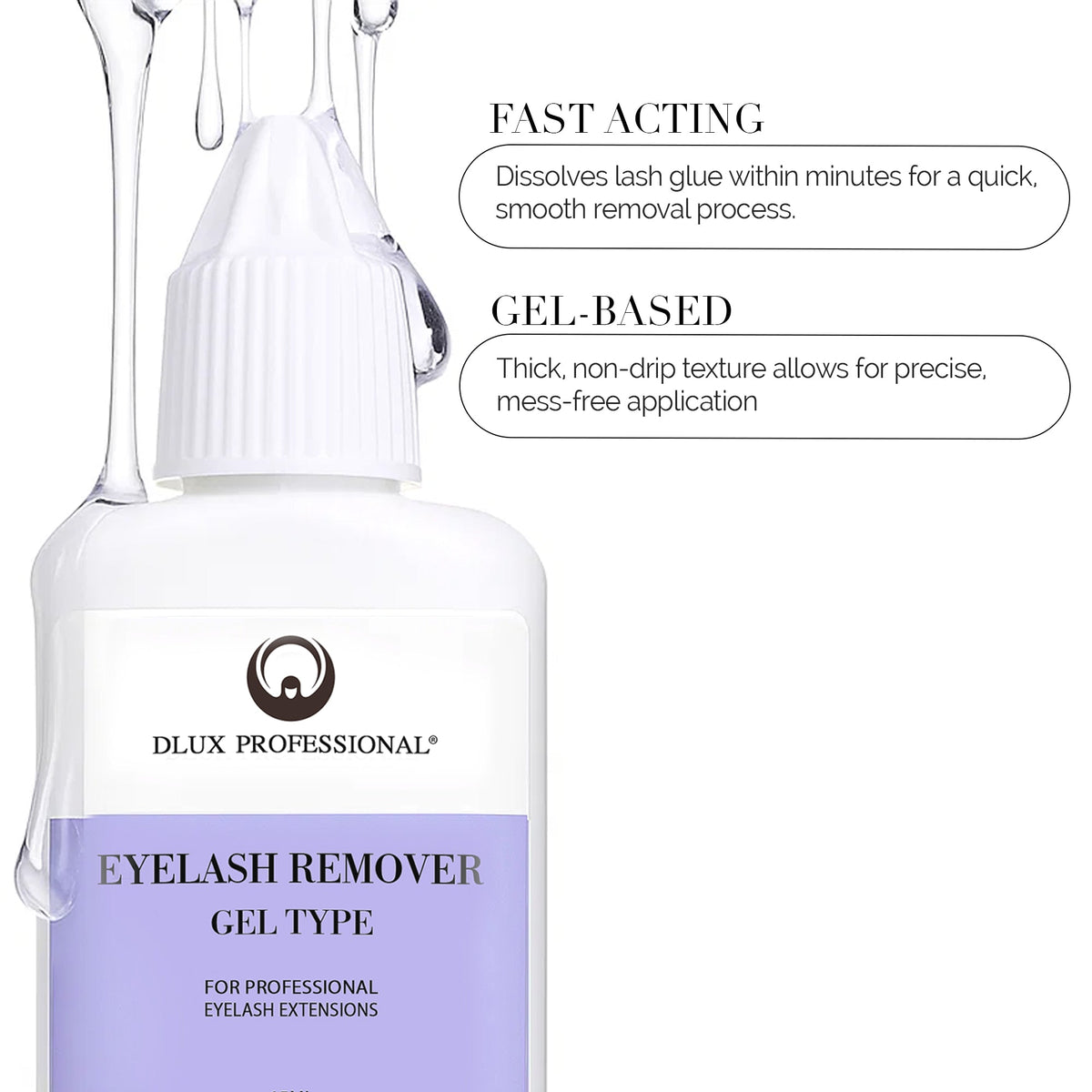 DLUX Pro Gel Glue Remover 15ml – Fast-acting gel formula benefits