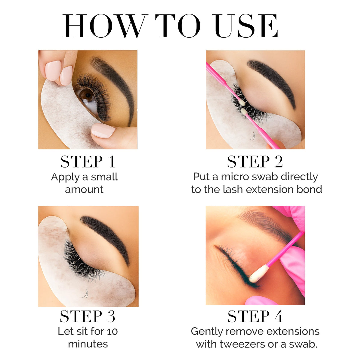 DLUX Pro Gel Glue Remover 15ml – Lash extension removal directions