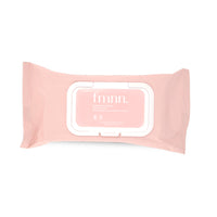 Pink packet of Finn wipes on a white background
