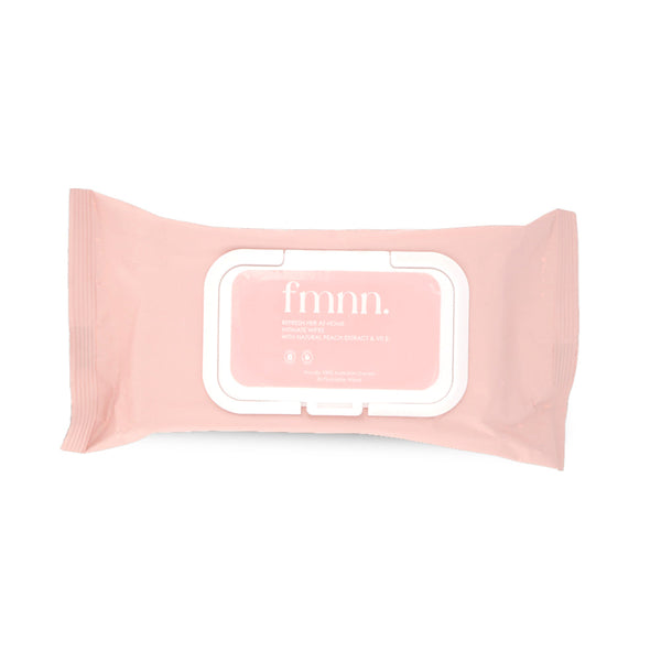 Pink packet of Finn wipes on a white background