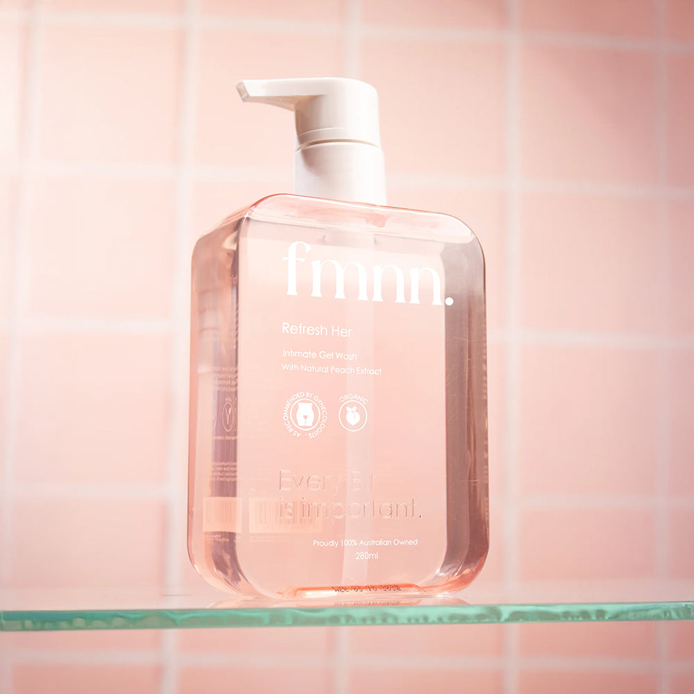 Clear bottle with pump dispenser on a white background