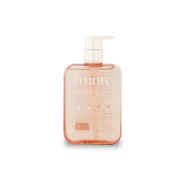 Clear bottle with pump dispenser on a white background