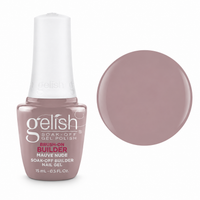 Gelish Pro Brush-On Builder Gel 15ml – Mauve Nude bottle and colour swatch