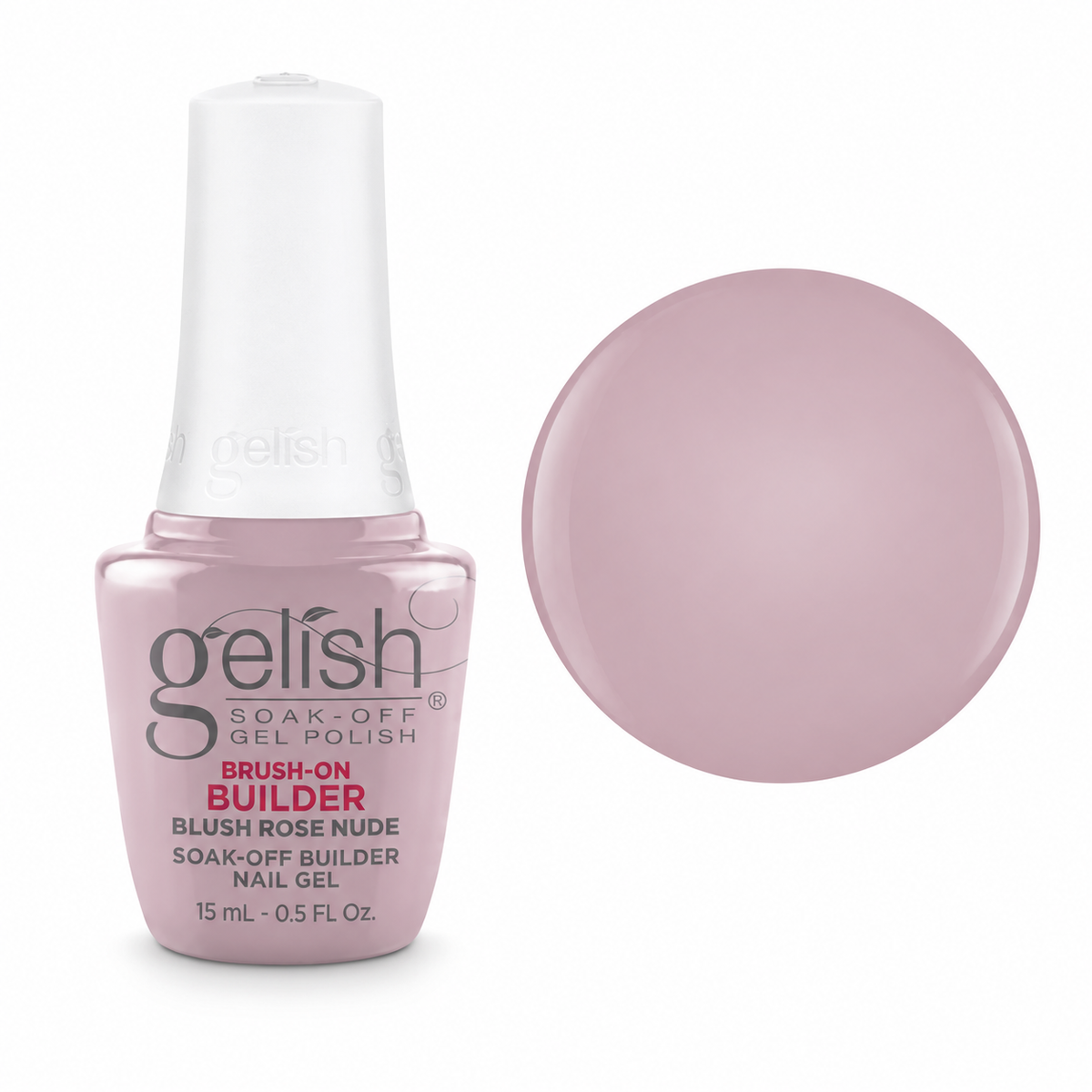 Gelish Pro Brush-On Builder Gel 15ml – Blush Rose Nude bottle and colour swatch