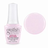 Gelish Pro Brush-On Builder Gel 15ml – Pale Pink Shimmer bottle and colour swatch