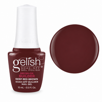 Gelish Pro Brush-On Builder Gel 15ml – Deep Red Brown bottle and colour swatch