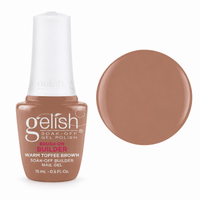 Gelish Pro Brush-On Builder Gel 15ml – Warm Toffee Brown bottle and colour swatch