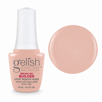 Gelish Pro Brush-On Builder Gel 15ml – Light Peachy Nude bottle and colour swatch