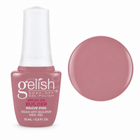 Gelish Pro Brush-On Builder Gel 15ml – Mauve Pink bottle and colour swatch