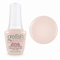 Gelish Pro Brush-On Builder Gel 15ml – Light Nude Pearl bottle and colour swatch