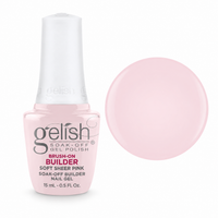 Gelish Pro Brush-On Builder Gel 15ml – Soft Sheer Pink bottle and colour swatch