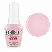 Gelish Pro Brush-On Builder Gel 15ml – Sheer Rosy Pink bottle and colour swatch