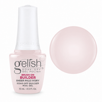 Gelish Pro Brush-On Builder Gel 15ml – Sheer Pale Ivory bottle and colour swatch