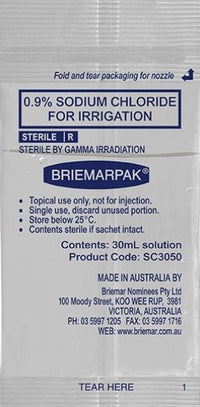 Briemar Saline Solution Sodium Chloride 0.9% 30ml - 75 Sachets