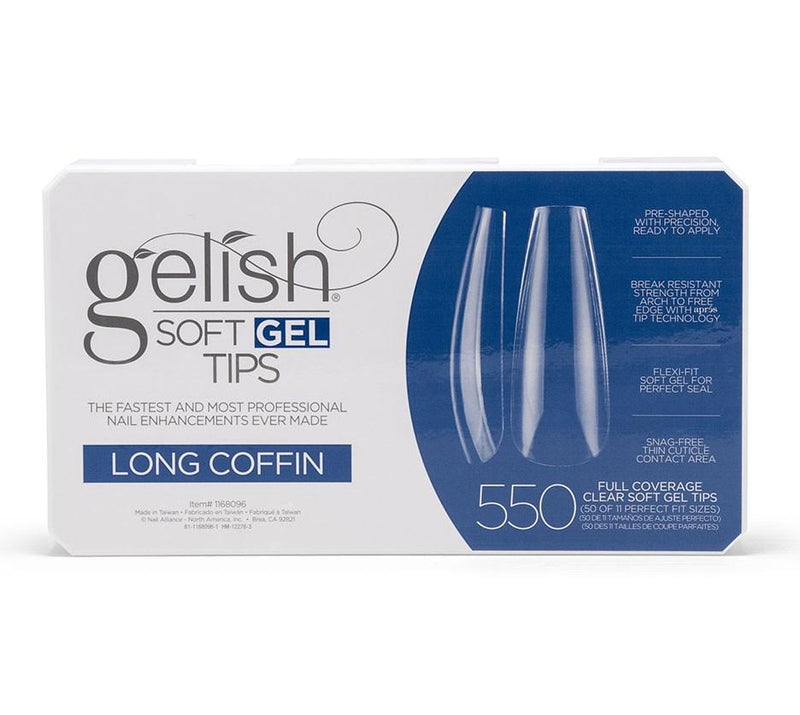 Gelish Soft Gel Tips Long Coffin – Box of 550