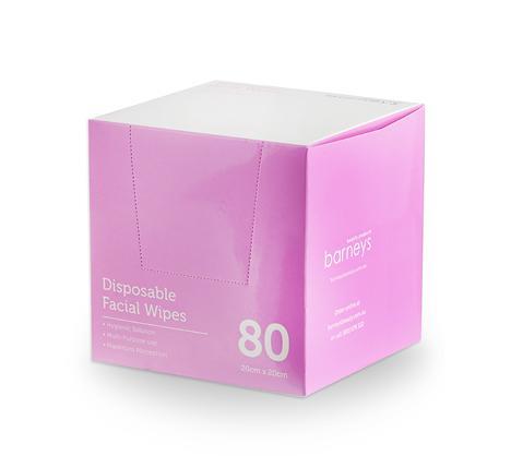 Barneys Disposable Facial Wipes  Box of 80 - 2 Units