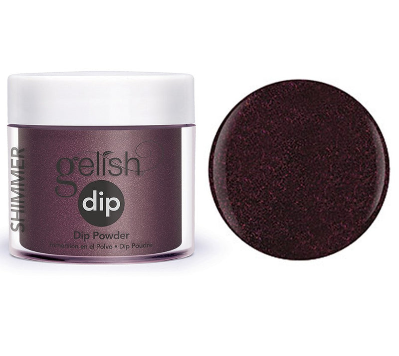 Gelish Dip Powder Seal The Deal - Burgundy with Fuchsia  Glitter