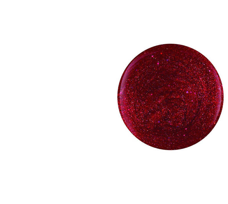 Gelish Dip Powder All Tied Up...With A Bow - Red Glitter with Silver Halographic
