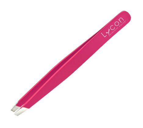 Lycon Stainless Steel Tweezers Pink Slanted