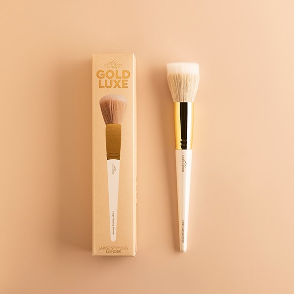 Modelrock Gold Luxe Makeup Brush – Large Stippling Blender Brush