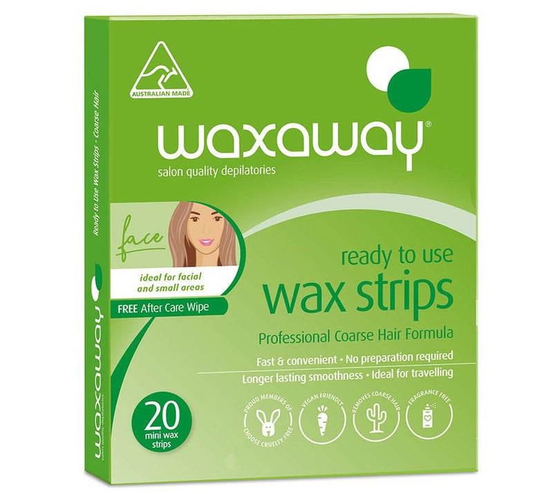 Waxaway Ready To Use Face Strips - 20 Pack