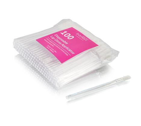 Barneys Disposable Doe Foot/Angled Lip Gloss Brush Applicator - Pack of 100