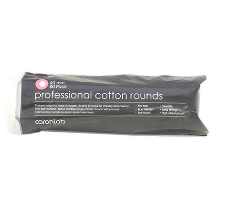 CaronLab Professional Cotton Rounds Pressed Edge - 80pc