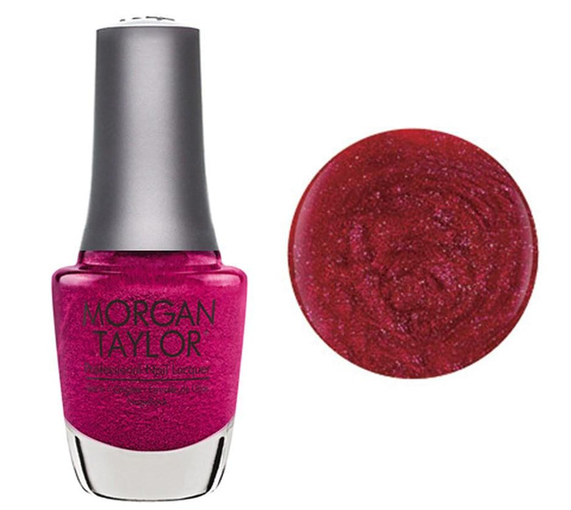 Morgan Taylor High Voltage - Pink with Fuchsia and Silver Glitter