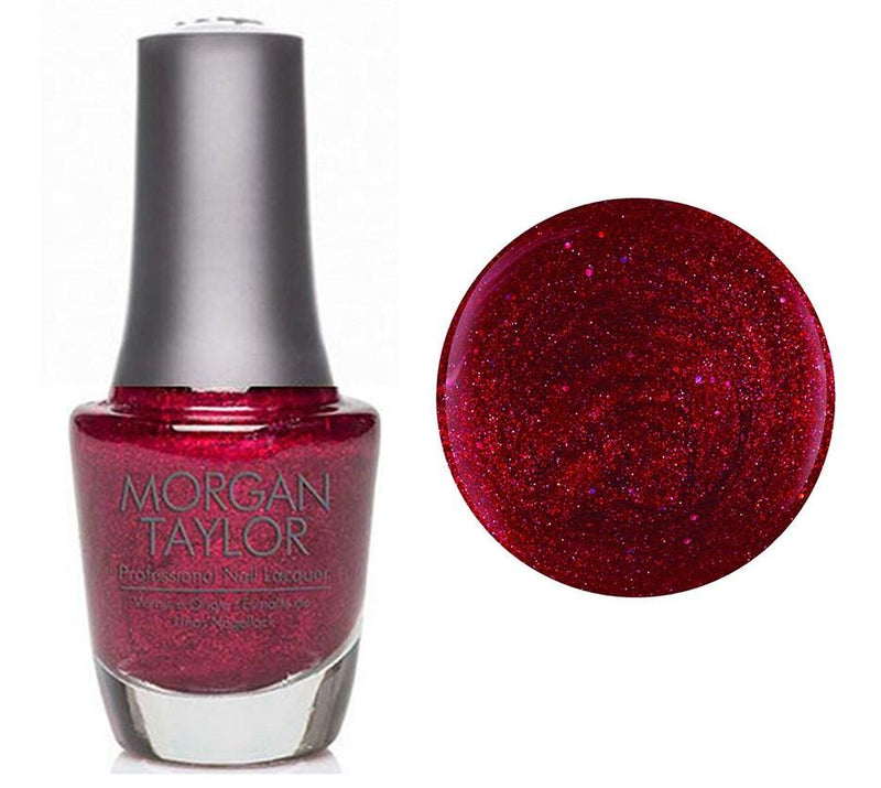 Morgan Taylor All Tied Up...With A Bow - Red Glitter with Silver Holographic