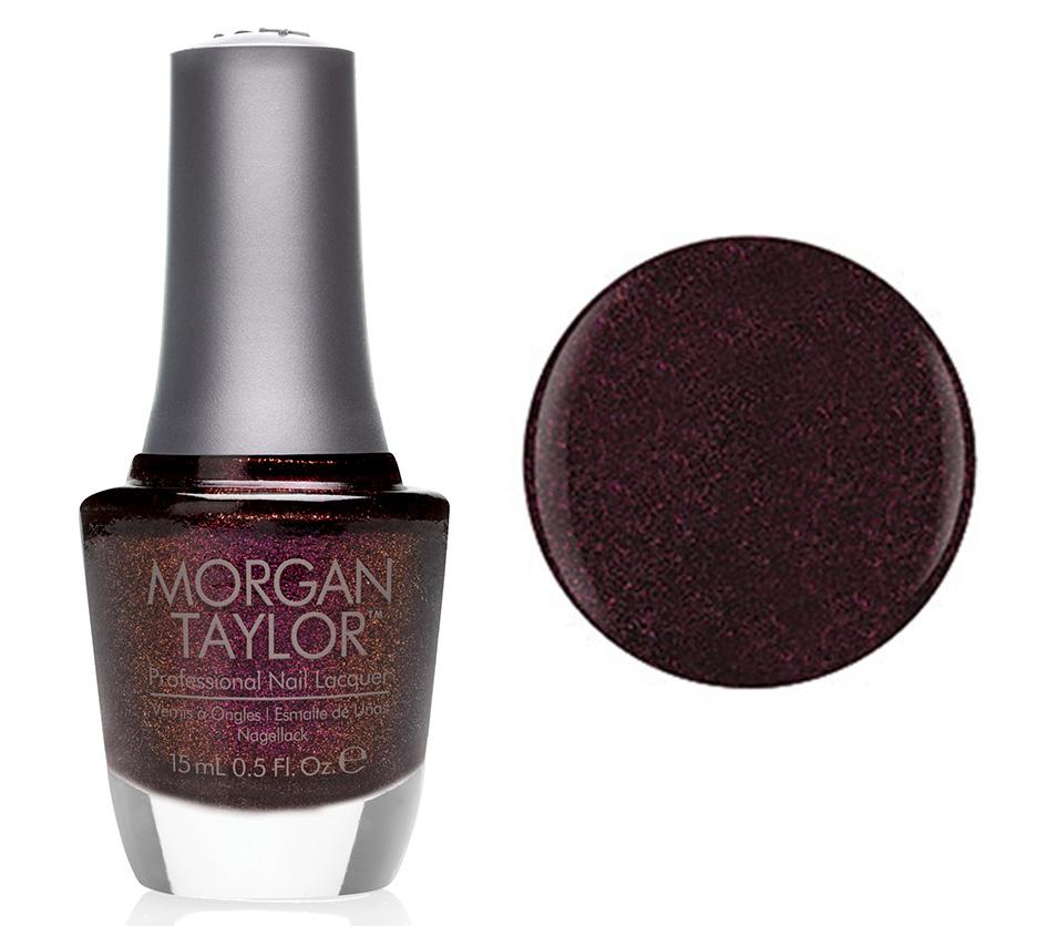 Morgan Taylor Seal The Deal - Burgundy With Fuschia Glitter