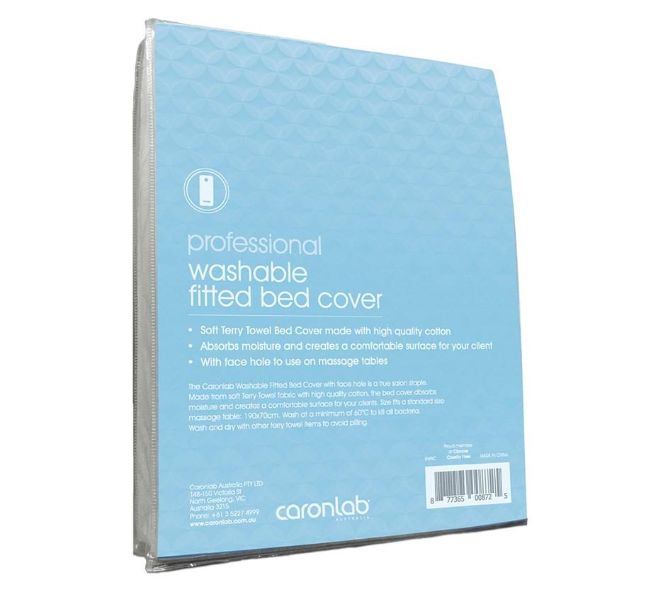 CaronLab Washable Fitted Bed Cover with Face Hole - White