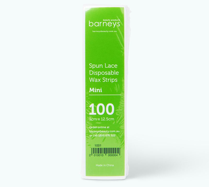 Barneys Spunlace White Wax Strip - Mini Pack of 100 - 10 Units