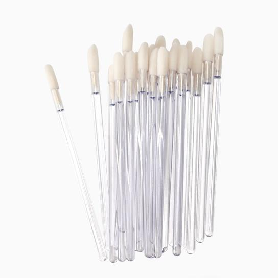 Barneys Disposable Doe Foot/Angled Lip Gloss Brush Applicator - Pack of 20