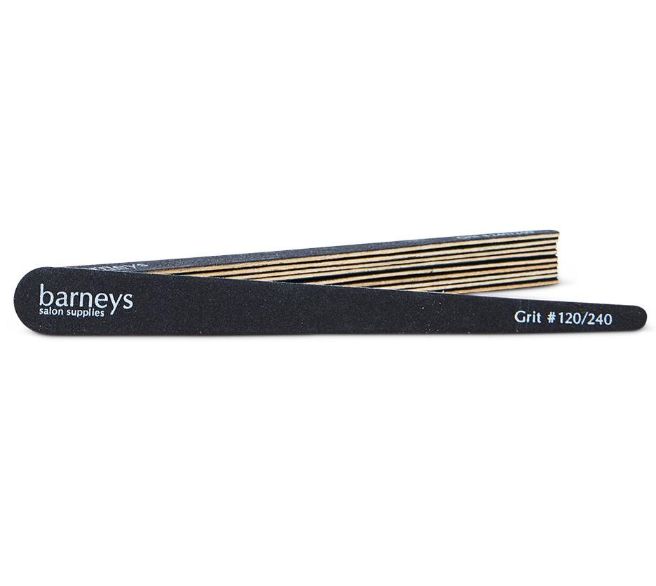 Barneys Disposable Tapered Black Nail File - Pack of 10 Grit #120/240