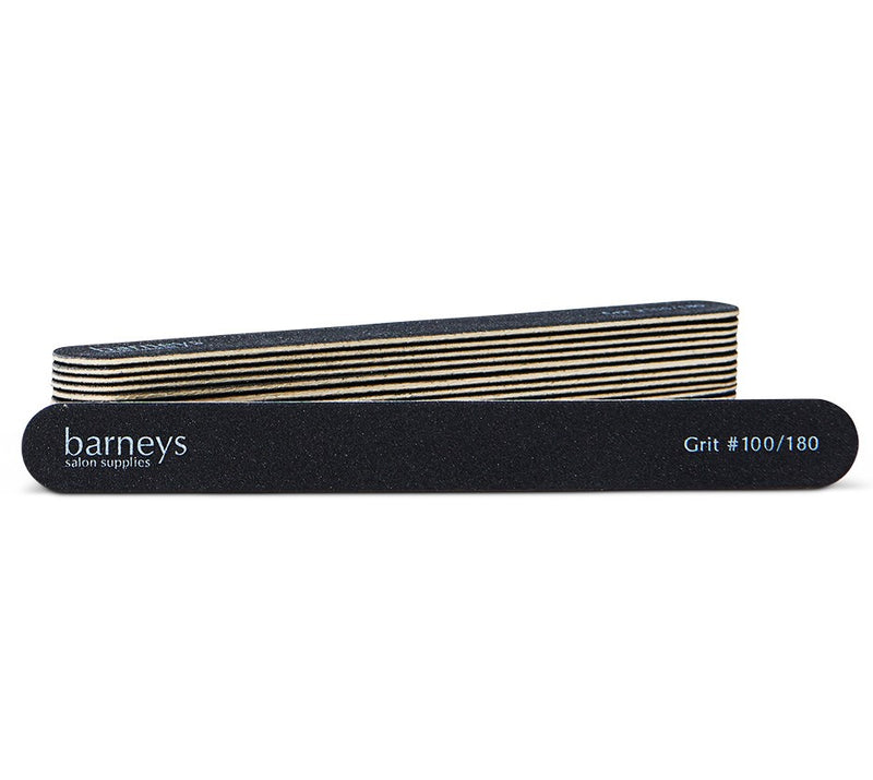 Barneys Disposable Black Nail File - Pack of 10 Grit #100/180 - 2 Units (20)