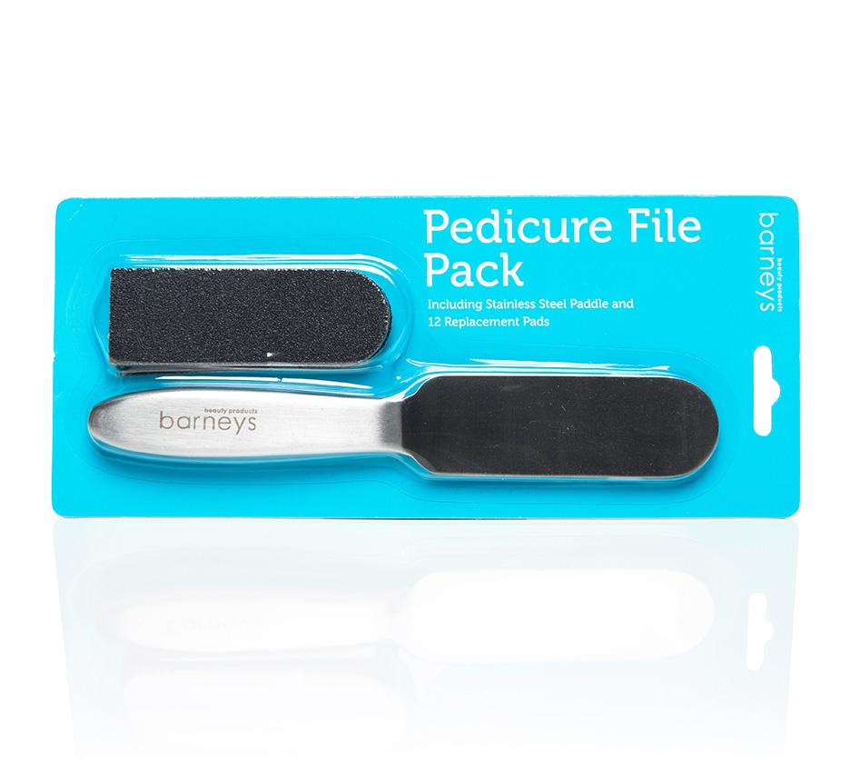Barneys Stainless Steel Pedicure File Kit– Including 12 Replacement Pads