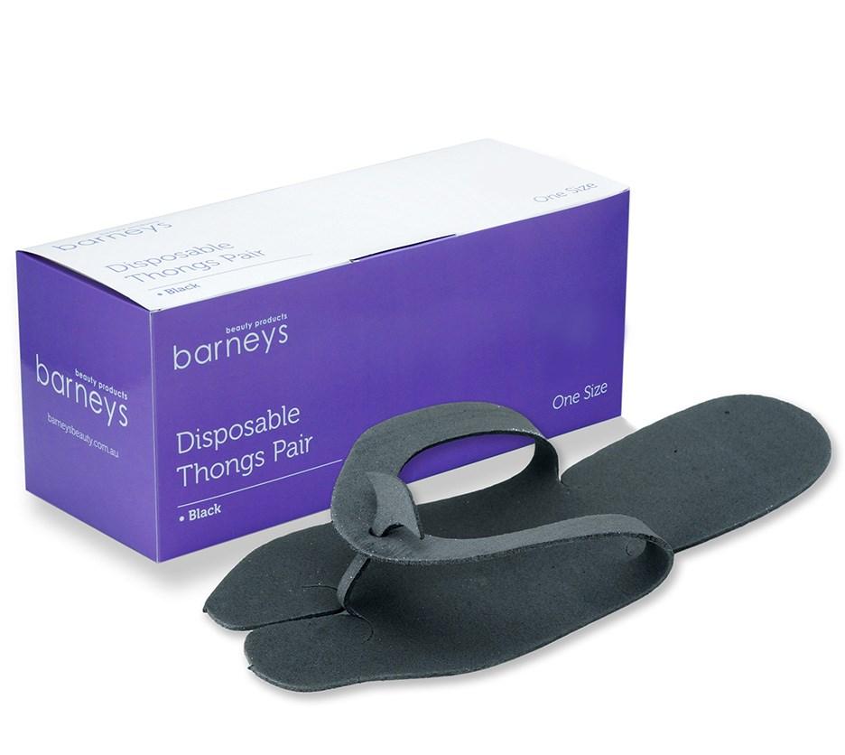 Barneys Disposable Black Thongs Pair - Box of 10
