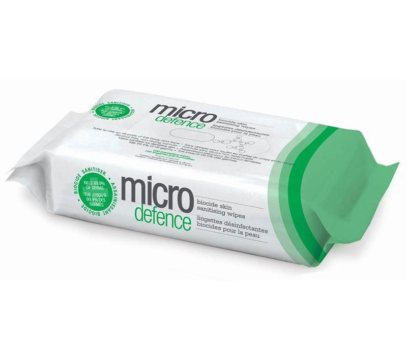 CaronLab Micro Defence Biocide Skin Sanitising Wipes  - 100pk