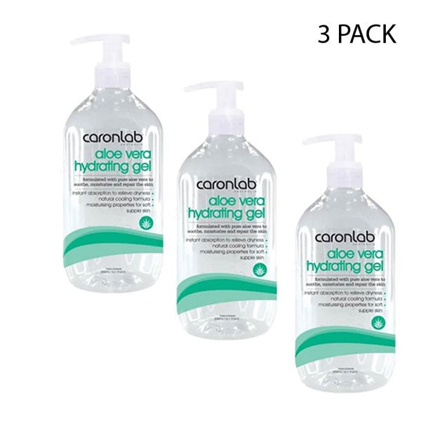 CaronLab Aloe Vera Hydrating Gel with Pump - 300ml - 3 Units