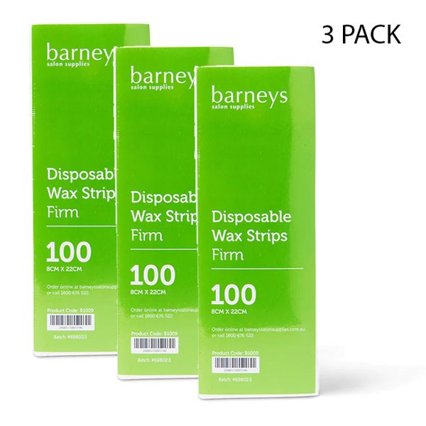 Barneys Spunlace White Wax Strip - Firm Pack of 100 - 3 Units