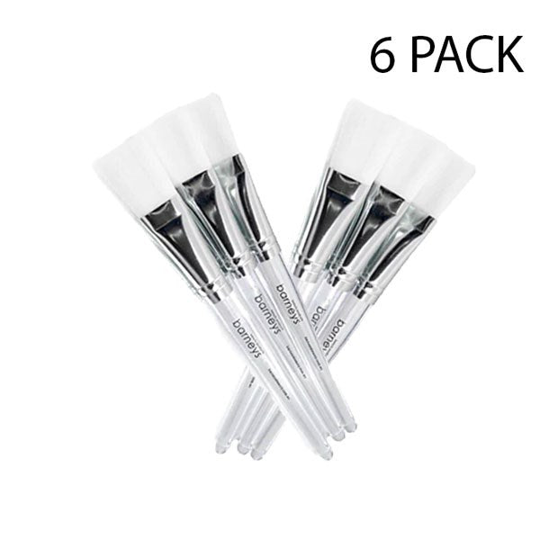 Barneys Facial Mask Brush - Clear Handle - 6 Units